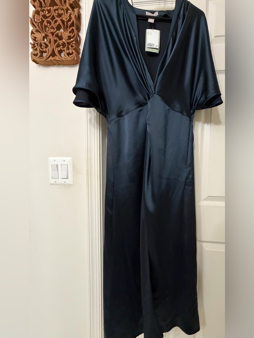 Silky Deep Teal Satin Lounge Dress - H&M